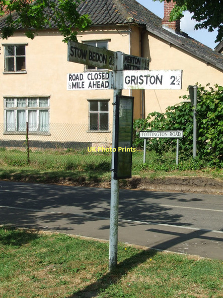 Photo 6"x4" Road Sign Pockthorpe\/TL9196 c2011