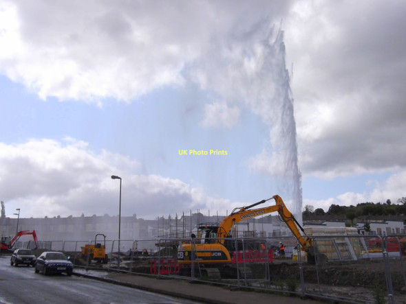 Photo 6"x4" Water Burst, Burnley Wood, Lancashire Burnley c2011