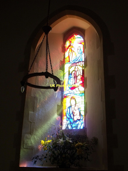 Photo 6"x4" Modern stained glass in St. Mary's, Sullington Sullington c2011