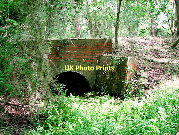 Photo 6"x4" East Suffolk line through Waveney Forest - bridged culvert St Olaves c2011
