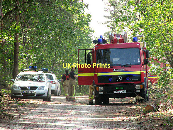 Photo 6"x4" Fire fighters in Fritton Wood Fritton\/TG4600 c2011