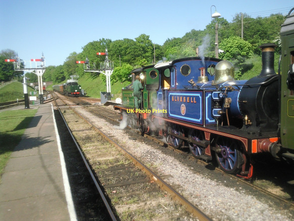 Photo 6"x4" Crossing trains at Horsted Keynes Cinder Hill\/TQ3729 c2011