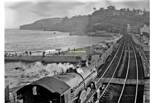 Photo 6"x4" Dawlish Station and Beach Dawlish c1954