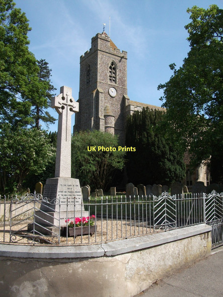 Photo 6"x4" Church And War Memorial Isleham c2011