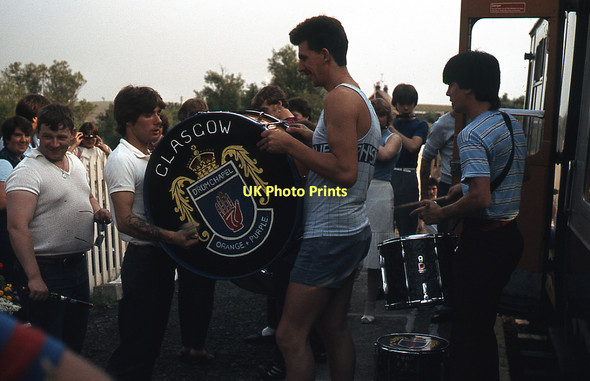 Photo 6"x4" Impromptu band concert - Barrhill station Barrhill\/NX2382 c1983
