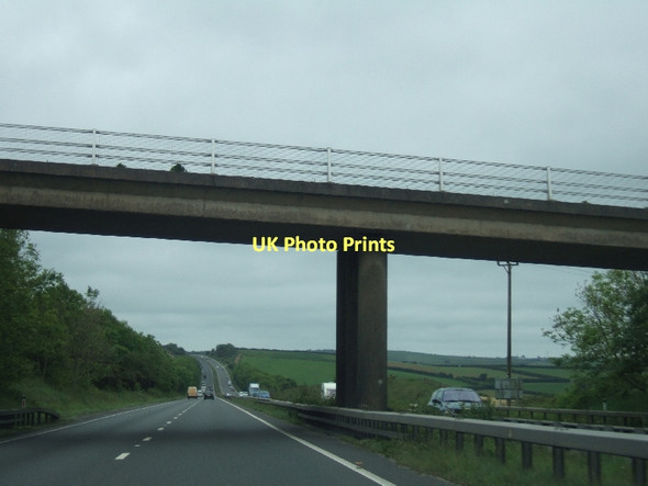 Photo 6"x4" Bridge over A30 carrying minor road to Tregullon Fenton Pits c2011