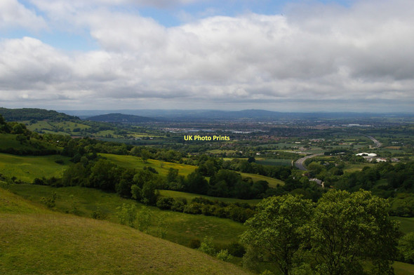 Photo 6"x4" Barrow Wake viewpoint: looking south-west along the Cotswolds' western face Shab Hill c2011