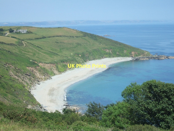 Photo 6"x4" Bow or Vault Beach seen from the east side of the Dodman Gorran Haven c2011