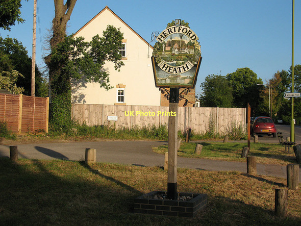 Photo 6"x4" Sign for Hertford Heath village Hertford c2011