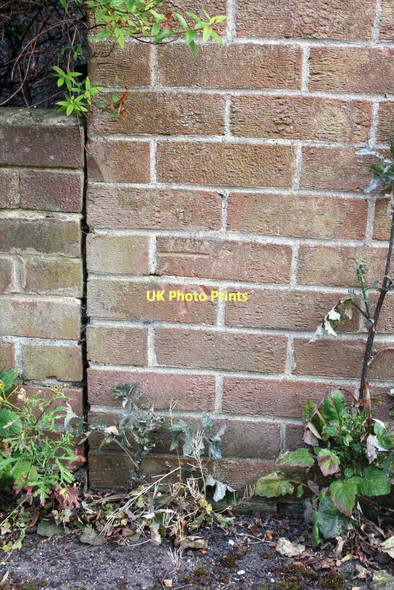 Photo 6"x4" Benchmark on side of garage of #45 Sandy Lane Blackird Leys c2011