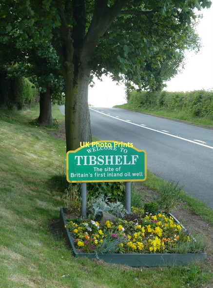 Photo 6"x4" Village sign - welcome to Tibshelf Hardstoft c2011