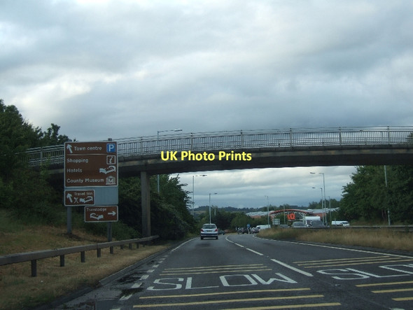 Photo 6"x4" Footbridge over A358 Taunton\/ST2324 c2011