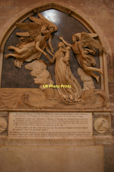 Photo 6"x4" Gloucester Cathedral: monument to Sarah Morley in nave Gloucester c2011