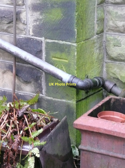 Photo 6"x4" Bench mark on cemetery lodge, Tong Road, Farnley  Pudsey\/SE2233 c2010