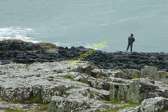 Photo 6"x4" Fishing off Cullernose Point Craster c2009