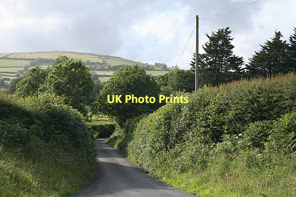 Photo 6"x4" South Brent: lane at Stidston Cross Hillside\/SX7060 c2011