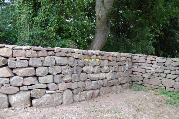 Photo 6"x4" New drystone wall Penallt c2011