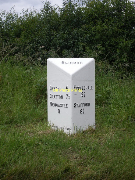 Photo 6"x4" A newly-cast milepost at Slindon North Aspley\/SJ8133 c2011