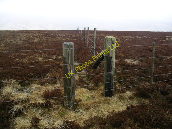 Photo 6"x4" Fence junction, Glenrath Hill Castlehill\/NT2135 c2006