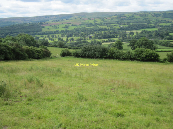 Photo 6"x4" Pasture land on the lower south west flank of Pen Cerrig-calch looking towards Glanusk Dardy c2011