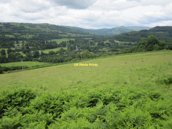 Photo 6"x4" Pasture land above the Usk, looking towards Glanusk Dardy c2011