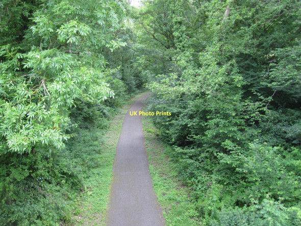 Photo 6"x4" Govilon: Track of dismantled railway, now for walkers and cyclists Twyn-Allws c2011