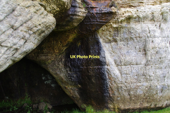 Photo 6"x4" Graffiti on the walls of the cave on Beinn na h-Uamha  Beinn na h-Uamha\/NM6753 c2011