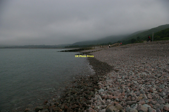 Photo 6"x4" Porlock Weir: shingle bank and sunken pillbox Porlock Weir c2011