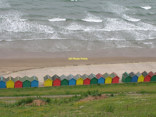Photo 6"x4" Beach huts, Whitby Sands Whitby\/NZ8910 c2011