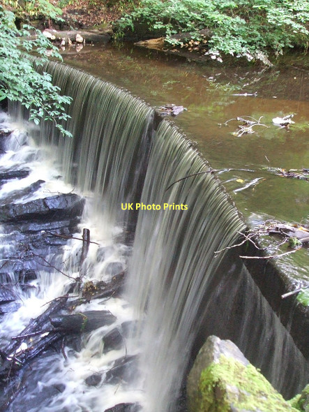 Photo 6"x4" Weir at the end of Long Dam, Eller Beck Skipton c2011