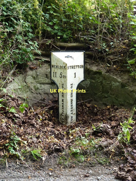 Photo 6"x4" 19th century milepost at Hazler Hazler c2011