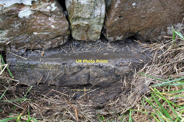 Photo 6"x4" Benchmark on stone in wall at T-junction of roads SE of Thwaite Thwaite\/SD8998 c2011