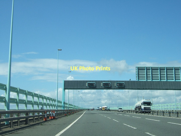Photo 6"x4" Gantry over M4 crossing the Severn Estuary Redwick\/ST5485 c2011