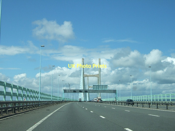 Photo 6"x4" Signal gantry over the M4 crossing the Severn Estuary New Passage c2011