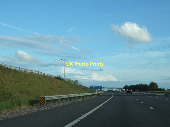 Photo 6"x4" Warning sign on M5 on Broadclyst Moor Broadclyst c2011