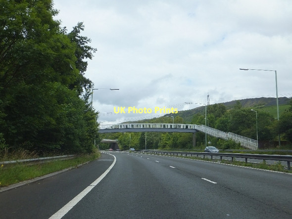 Photo 6"x4" Footbridge to Pontypridd High School and road bridge to Albion Industrial Estate Cilfynydd c2011