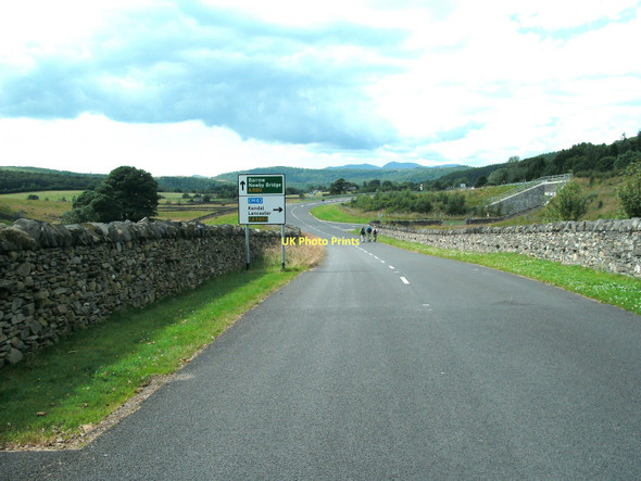Photo 6"x4" Signage on the road from Ayside Ayside c2011