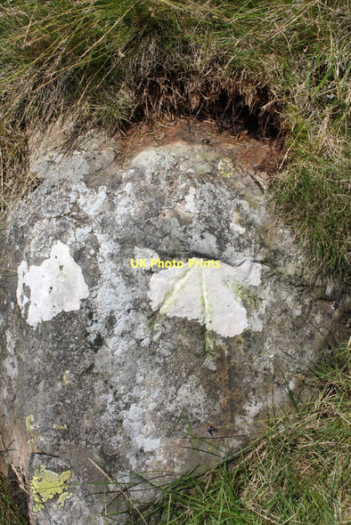 Photo 6"x4" Benchmark on rock outcrop on Brownthwaite Moss Casterton c2011
