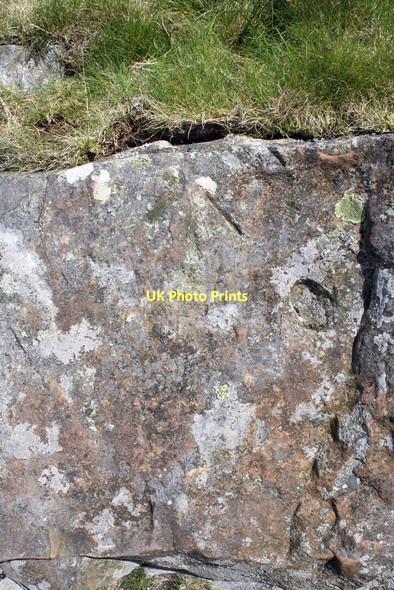 Photo 6"x4" Benchmark on rock 418m above sea level on Brownthwaite Moss Casterton c2011