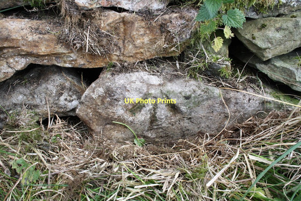 Photo 6"x4" Benchmark on stone in wall of Fell Road by Casterton Fell Casterton c2011