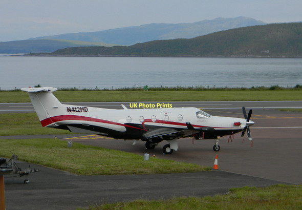 Photo 6"x4" Pilatus aircraft at Oban Airport Connel c2011