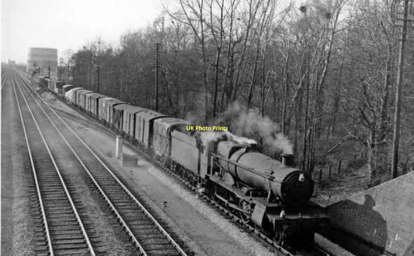 Photo 6"x4" Up freight approaching Moreton Cutting Sidings Didcot c1958
