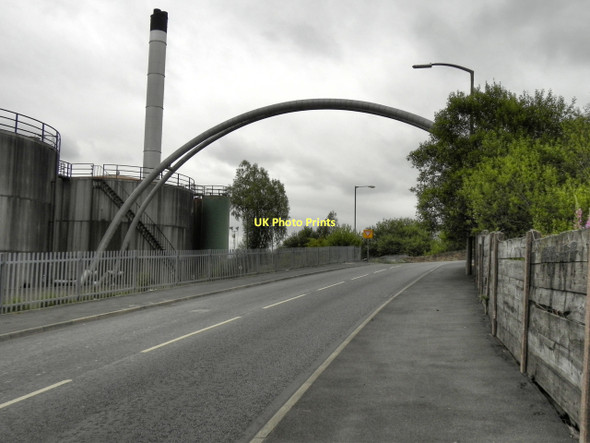 Photo 6"x4" Pipe Bridge Over Hollins Green Street Darwen c2011