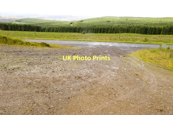 Photo 6"x4" Forestry access road and the A701 Flecket Hill c2011