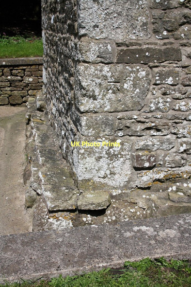 Photo 6"x4" Benchmark on St Oswald's Church Castle Bolton c2011