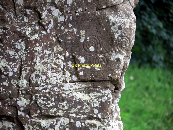Photo 6"x4" Spiral carvings at Morwick Crag Eastfield Hall c2011