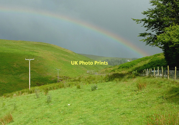 Photo 6"x4" Cwm Doethie Fawr with rainbow #5, Ceredigion Doethie Fawr c2011