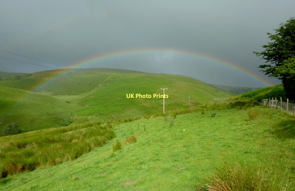 Photo 6"x4" Cwm Doethie Fawr with rainbow #7, Ceredigion Doethie Fawr c2011