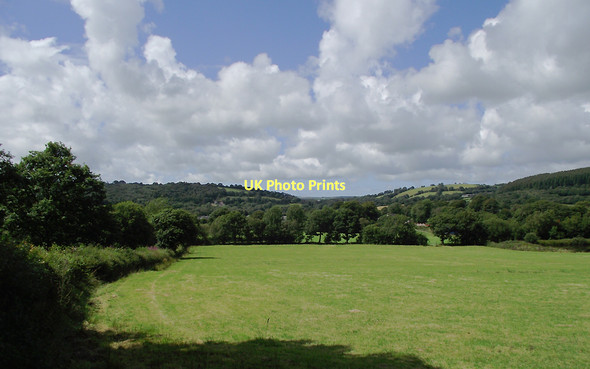 Photo 6"x4" Pasture and woodland near Llangybi, Ceredigion Llanfair Clydogau c2011