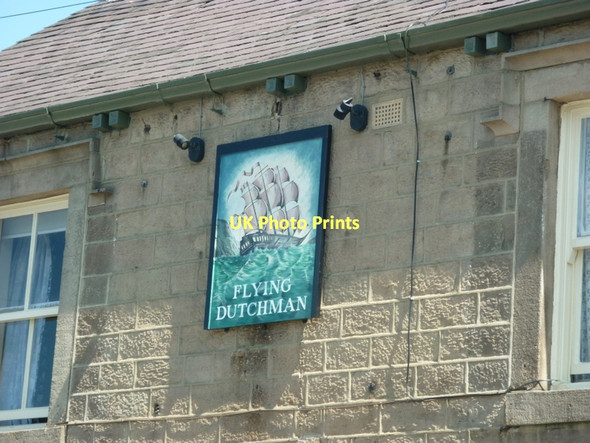 Photo 6"x4" The sign at the Flying Dutchman Summerbridge c2011